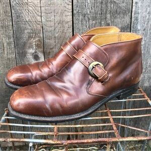 Vintage Bootmaster Thom McAn Monk Strap Leather Ankle boots 10 C USA